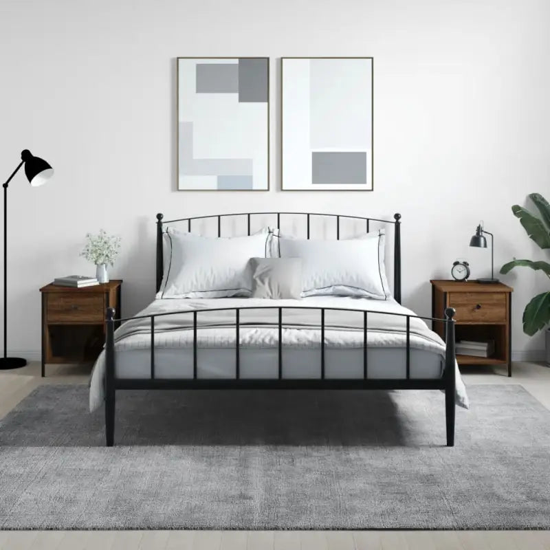 Nachtkastjes met bewerkt hout en verstelbare poten voor tijdloze uitstraling - bruin eikenkleur / 2 - Nachtkastjes