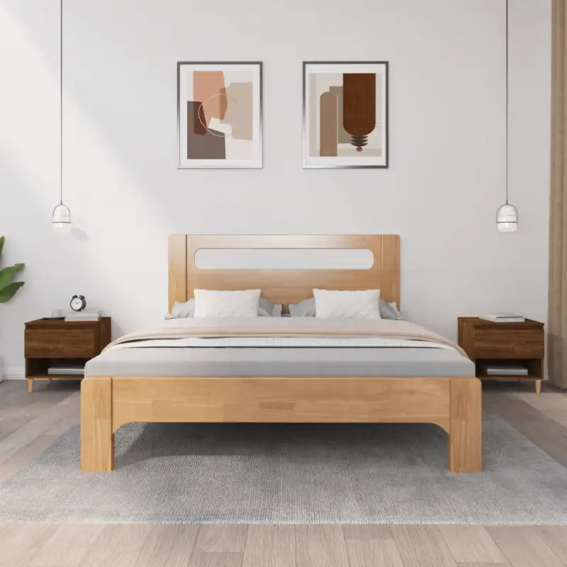 Nachtkastjes met bewerkt hout voor een elegant en tijdloos interieur - bruin eikenkleur / 2 - Nachtkastjes