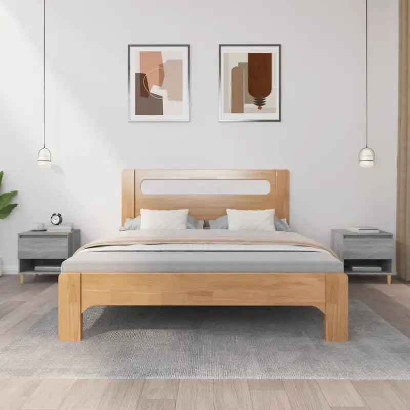 Nachtkastjes met bewerkt hout voor een elegant en tijdloos interieur - Grijs sonoma / 2 - Nachtkastjes
