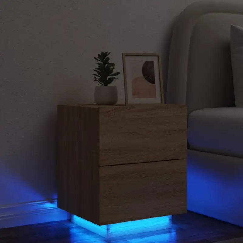Nachtkastjes met rgb led-verlichting en duurzaam bewerkt hout - Sonoma eiken / 1 - Nachtkastjes