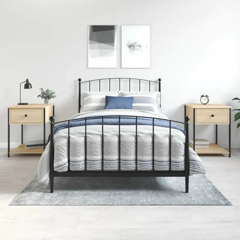 Nachtkastjes met verstelbare poten en bewerkt hout voor elegant interieur - Sonoma eiken / 2 - Nachtkastjes