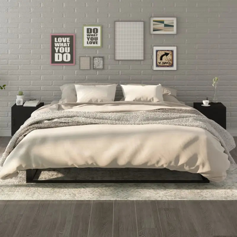 Nachtkastjes van bewerkt hout met elegant en tijdloos ontwerp - Zwart / 2 - Nachtkastjes