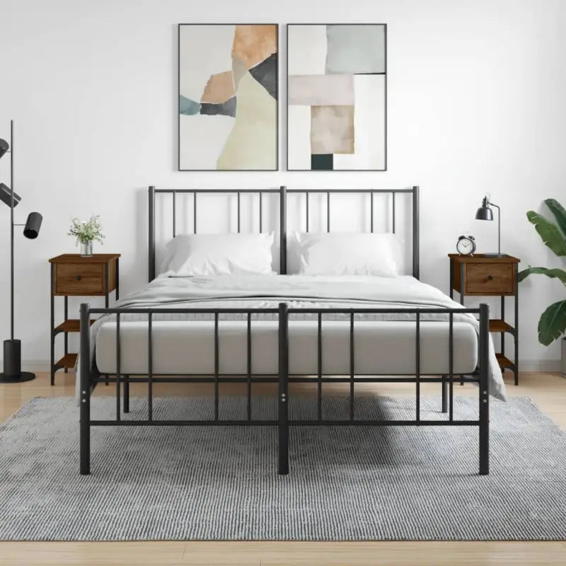 Nachtkastjes van bewerkt hout met verstelbare poten voor een tijdloze uitstraling - bruin eikenkleur / 2 - Nachtkastjes