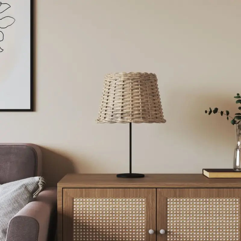 Natuurlijke wicker lampenkap met houder gat voor sfeervolle verlichting - Bruin / Ø 30 x 20 cm - Lampenkappen