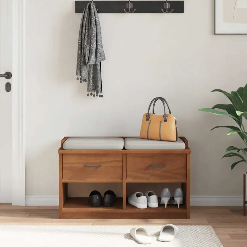 Opberg- en halbankje in massief grenenhout met rustieke charme - Opberg- & halbankjes