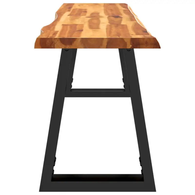 Opberg- en halbankje met massief acaciahout en natuurlijke rand - 140 cm - Opberg- & halbankjes