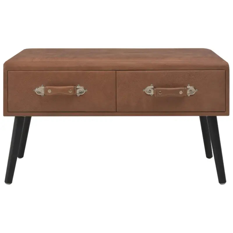 Opberg- en halbankje met massief grenenhout en kunstleer - Donkerbruin - Opberg- & halbankjes