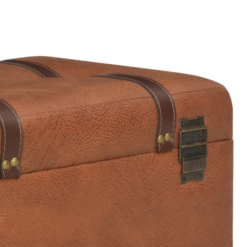 Opberg- en halbankje met massief houten poten en kunstlederen bekleding - Tan - Opberg- & halbankjes