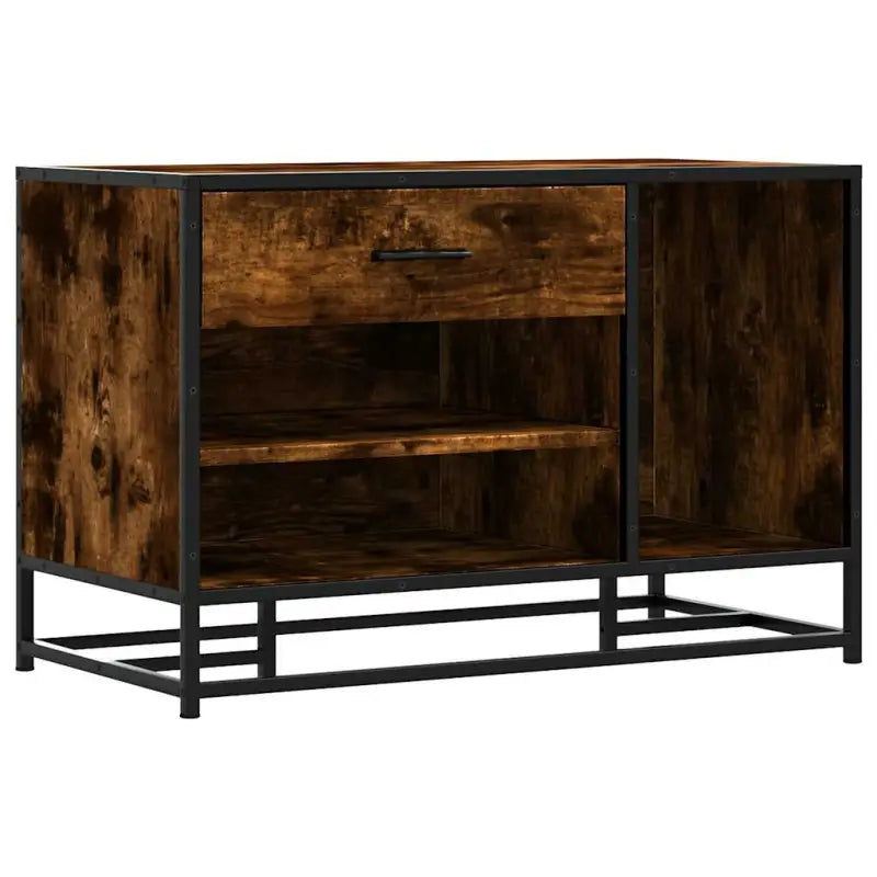 Opberg- en halbankje van gerookt eiken bewerkt hout - Opberg- & halbankjes