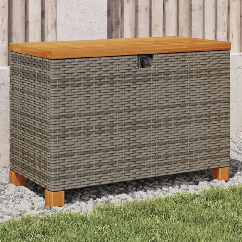 Opbergboxen voor buiten van poly rattan voor andere spullen eenvoudig schoon - Grijs / 80 x 40 x 48 cm - Opbergboxen