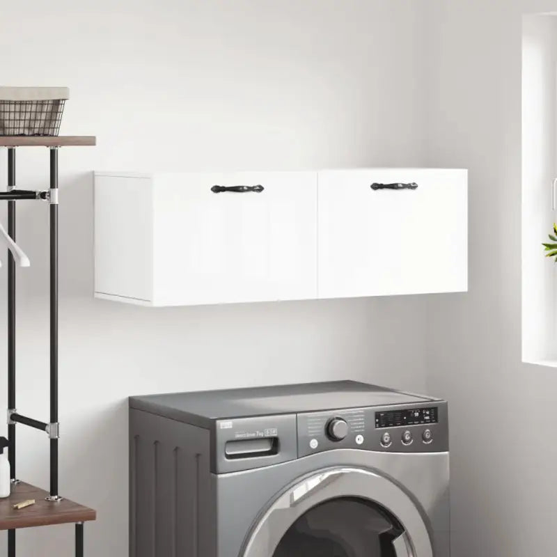 Opbergkast in hoogglans wit van bewerkt hout voor moderne interieurs - Hoogglans wit / 100 x 36.5 x 35 cm / 1