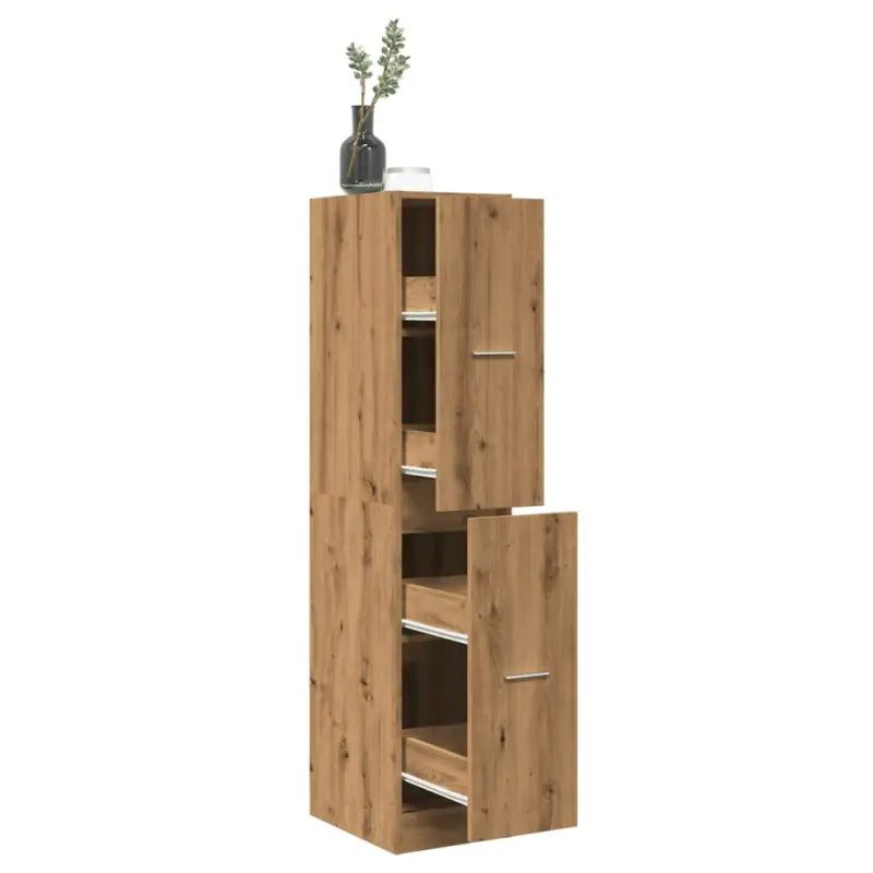 Opbergkast met bewerkt hout voor stijlvol en duurzaam opbergen - Eiken / 30 x 41 x 144.5 cm / 1 - Opbergkasten &