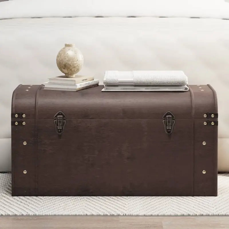 Opbergkist van bewerkt hout en vurenhout fineer voor waardevolle spullen - 79.5 x 39.5 x 39.5 cm / 1 - Opbergkisten