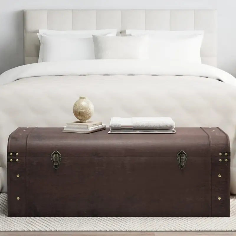 Opbergkist van bewerkt hout en vurenhout fineer voor waardevolle spullen - 110 x 50 x 39.5 cm / 1 - Opbergkisten