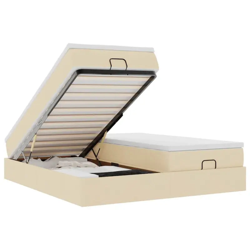 Ottomaan bed met ruime opbergruimte en crème materiaal vulling - Bedden & bedframes