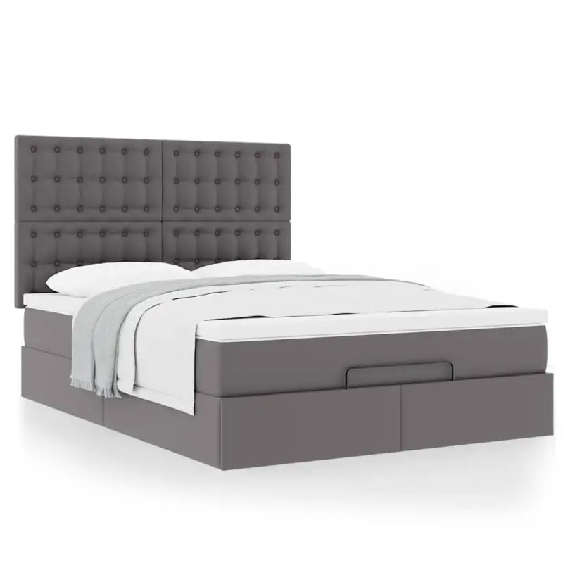 Ottomaan bed met ruime opbergruimte in grijs materiaal - Bedden & bedframes