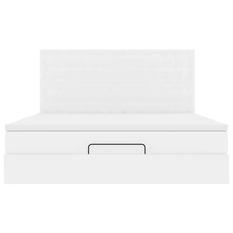 Ottomaanse bed met matras in wit materiaal en ruime opbergruimte - Bedden & bedframes