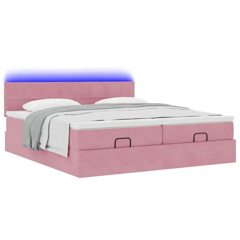 Ottomaanse bed met ruime opbergruimte en roze materiaal vulling - Bedden & bedframes