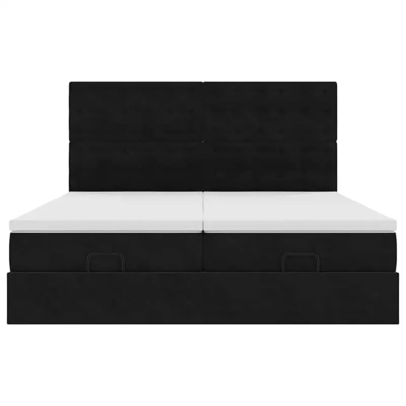 Ottomaanse bed met ruime opbergruimte en zwart materiaal - Bedden & bedframes