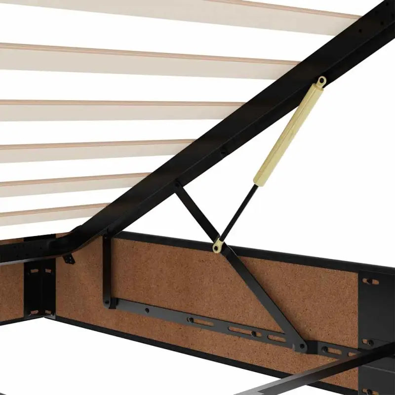 Ottomaanse bed met ruime opbergruimte in zwart materiaal - Bedden & bedframes