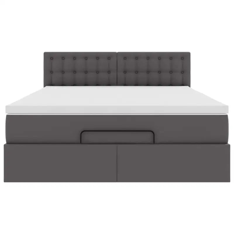 Ottomane bed met grijs materiaal en comfortabele schuimvulling - Bedden & bedframes