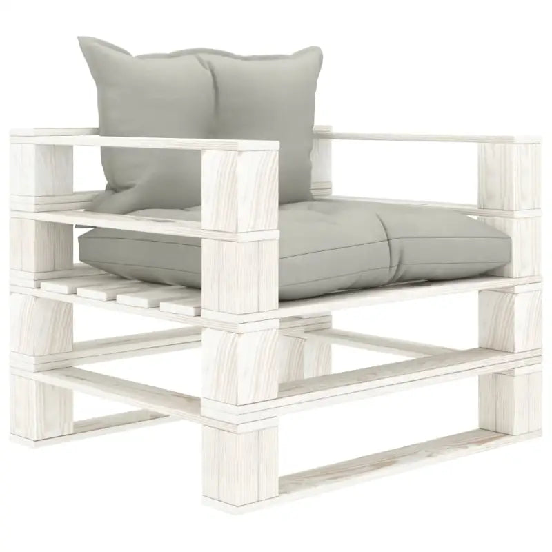Pallet bank voor tuin en woonkamer met rustieke charme - 1 / Taupe / Wit - Loungebanken