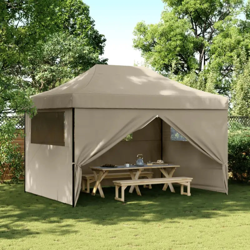 Partytent met 600d Oxford stof voor buitenactiviteiten - Taupe / 1 / met 4 zijwanden - Partytenten & prieëlen