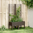 Plantenbak met latwerk voor klimplanten in tuin of op terras - Bruin / 80 x 40 x 142 cm / 1 - Bloempotten &