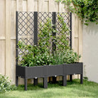 Plantenbak met latwerk voor klimplanten in tuin of op terras - Zwart / 120 x 40 x 142 cm / 1 - Bloempotten &