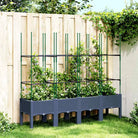 Plantenbak met latwerk voor klimplanten in tuin of terras - Blauwgrijs / 160 x 40 x 142.5 cm / 1 - Bloempotten &