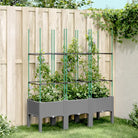 Plantenbak met latwerk voor klimplanten in tuin of terras - Lichtgrijs / 120 x 40 x 142.5 cm / 1 - Bloempotten &
