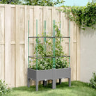 Plantenbak met latwerk voor klimplanten in tuin of terras - Lichtgrijs / 80 x 40 x 142.5 cm / 1 - Bloempotten &