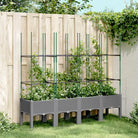 Plantenbak met latwerk voor klimplanten in tuin of terras - Lichtgrijs / 160 x 40 x 142.5 cm / 1 - Bloempotten &