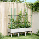 Plantenbak met latwerk voor klimplanten in tuin of terras - Wit / 120 x 40 x 142.5 cm / 1 - Bloempotten & plantenbakken