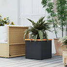 Plantenbak van poly rattan met kunststof binnenzak voor tuin en balkon - 40 x 40 x 40 cm / 1 - Bloempotten &