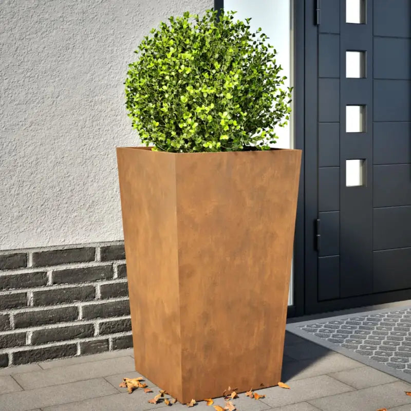 Plantenbakken voor je favoriete planten voor tuin en balkon - Cortenstaal/Bruin / 45 x 45 x 75 cm / 2 - Bloempotten &