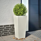 Plantenbakken voor je favoriete planten voor tuin en balkon - Staal/Wit / 35 x 35 x 75 cm / 1 - Bloempotten &