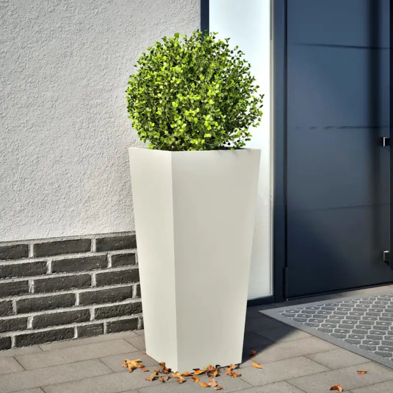 Plantenbakken voor je favoriete planten voor tuin en balkon - Staal/Wit / 35 x 35 x 75 cm / 1 - Bloempotten &