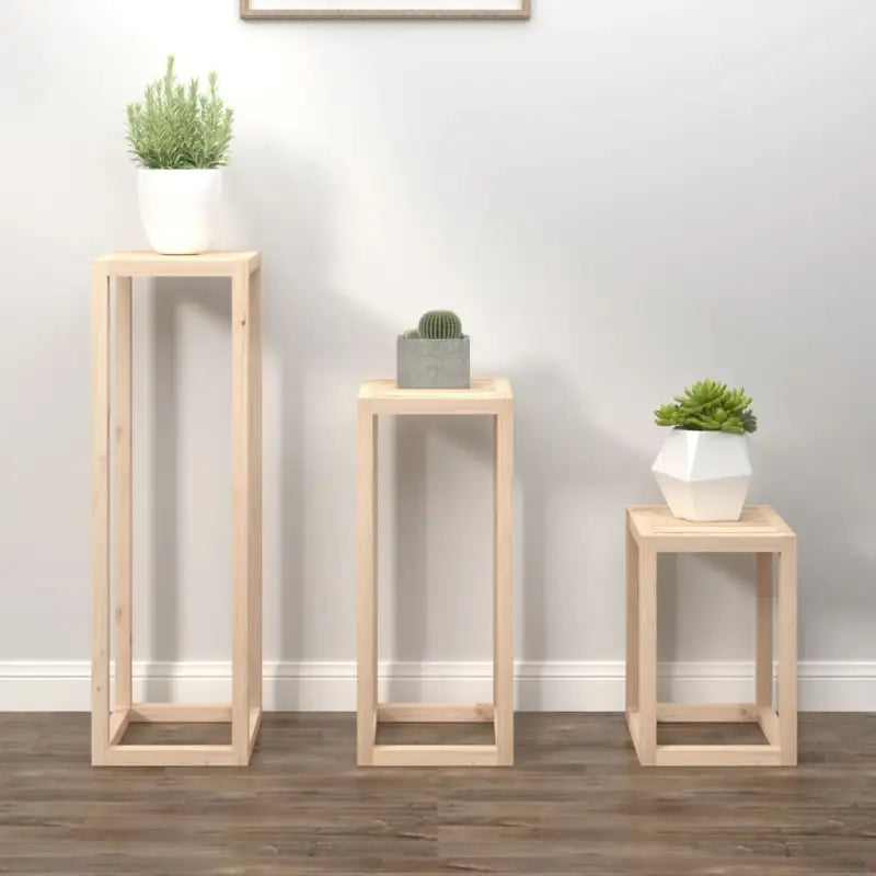 Plantenstandaarden in massief grenenhout de perfecte keuze voor je woonkamer - Naturel / 3 - Plantenstandaarden