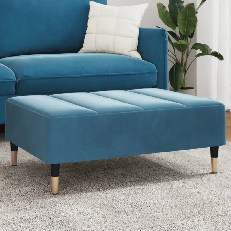 Poefs Comfortabele Fluwelen Voetenbank voor een Modern Interieur - Blauw / 1 - Poefs