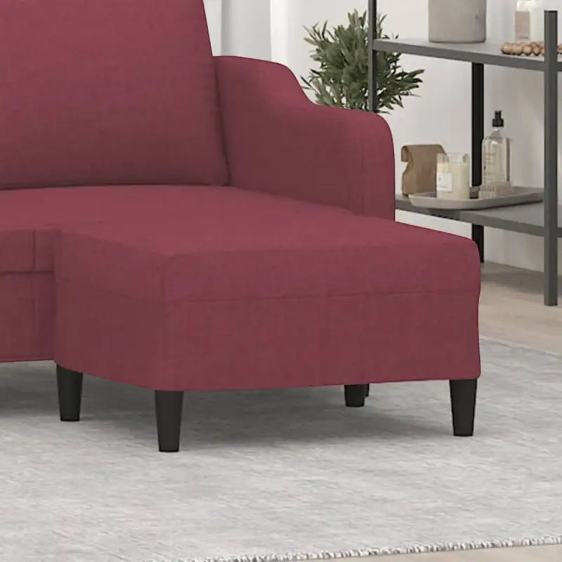 Poefs Comfortabele Stabiele Voetenbank voor een Modern Interieur - Wijnrood / 70 x 55 x 41 cm / 1 - Poefs