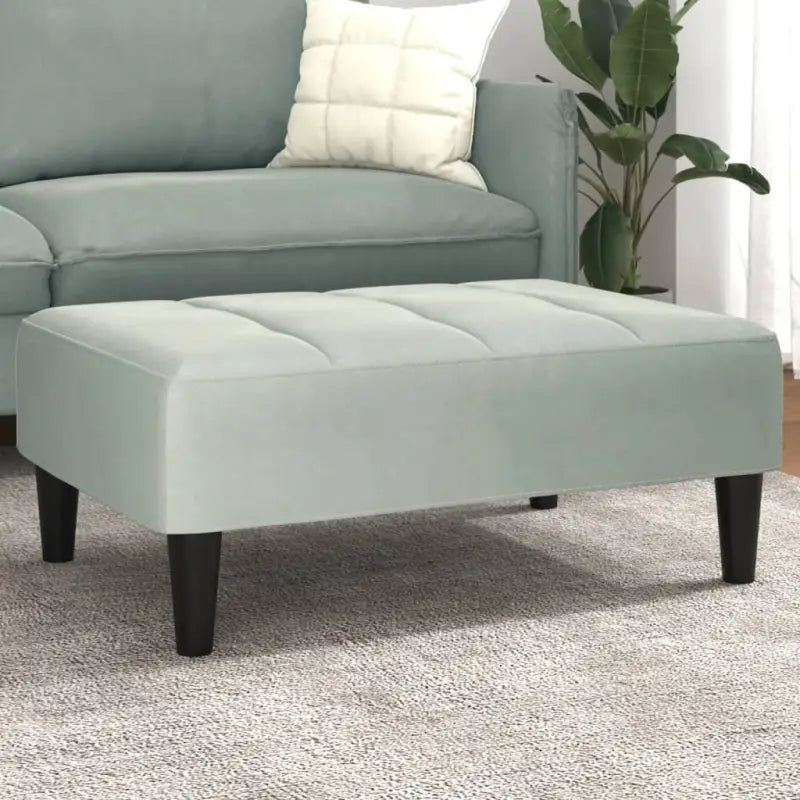 Poefs Zachte Fluwelen Voetenbank voor Modern Interieur - Lichtgrijs / 1 - Poefs