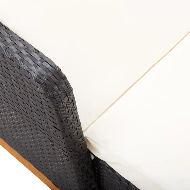 Poly Rattan Ligstoel met Massief Acaciahout voor de Tuin - Ligstoelen