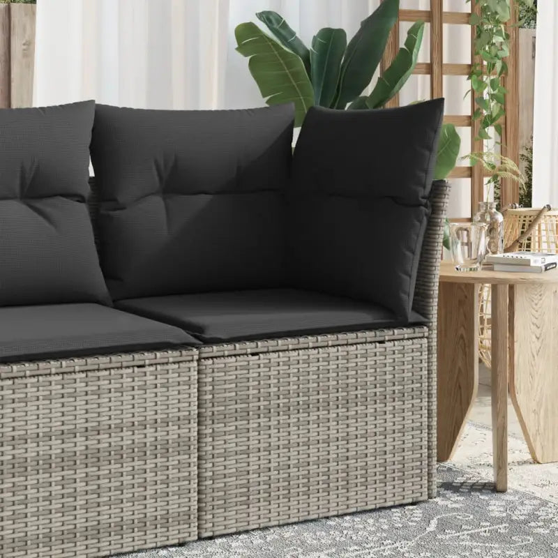 Poly rattan loungebank voor een comfortabele zitervaring met modulair ontwerp - Grijs / 1 / Hoekbank - Loungebanken