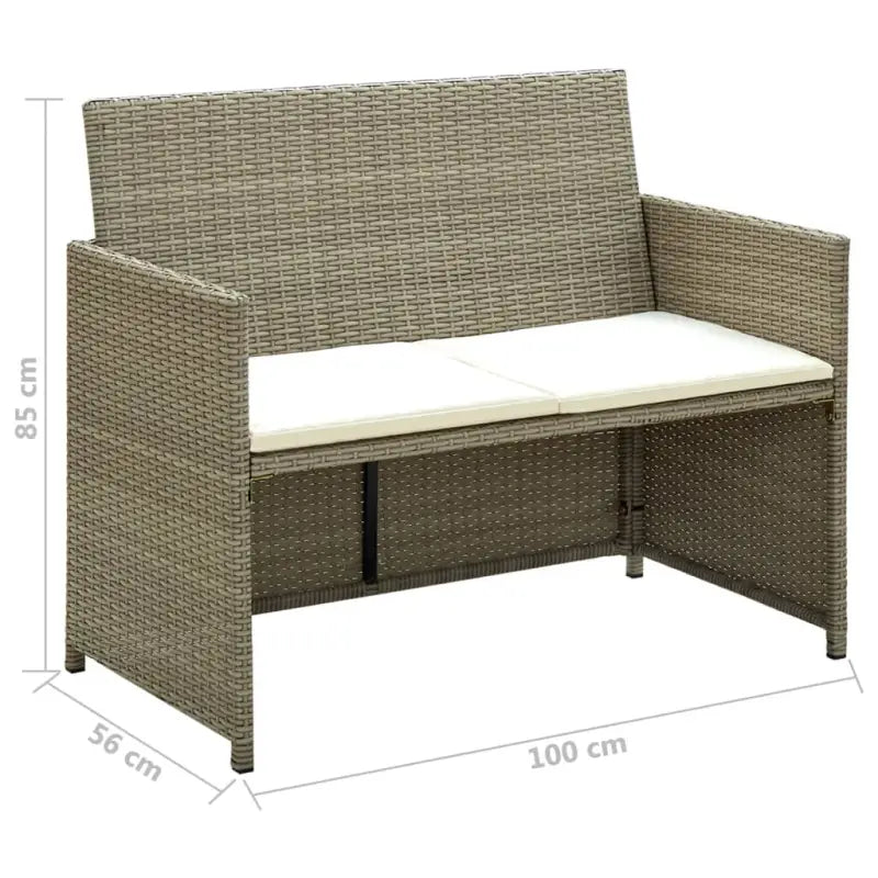 Poly rattan loungebank voor tuin of terras levering bevat stijlvolle zitplek - Loungebanken