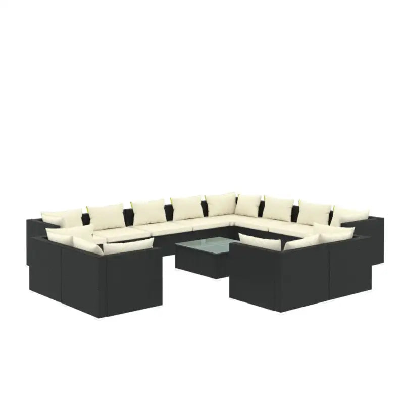 Poly rattan loungeset met diepte zitting voor moderne buitenruimte - Tuinsets
