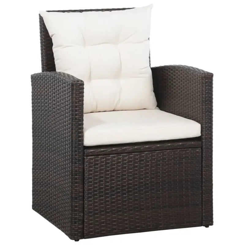 Poly rattan loungeset met gepoedercoat staal en brede zittingstijl - Tuinsets