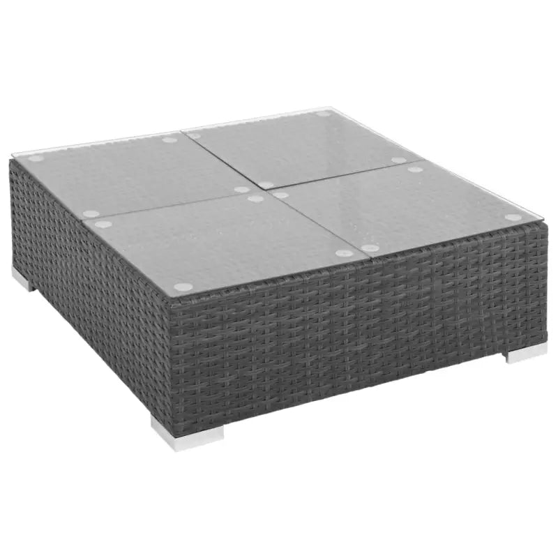Poly rattan loungeset met gepoedercoat staal en diepe zitting - Tuinsets