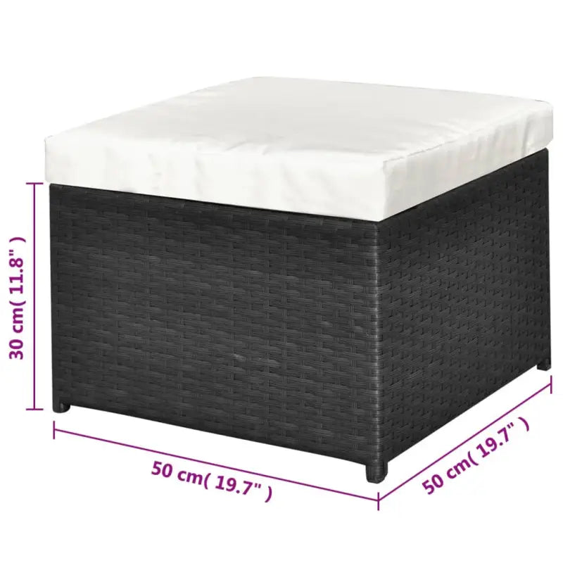 Poly rattan loungeset met glazen tafelblad inclusief levering - Zwart - Tuinsets