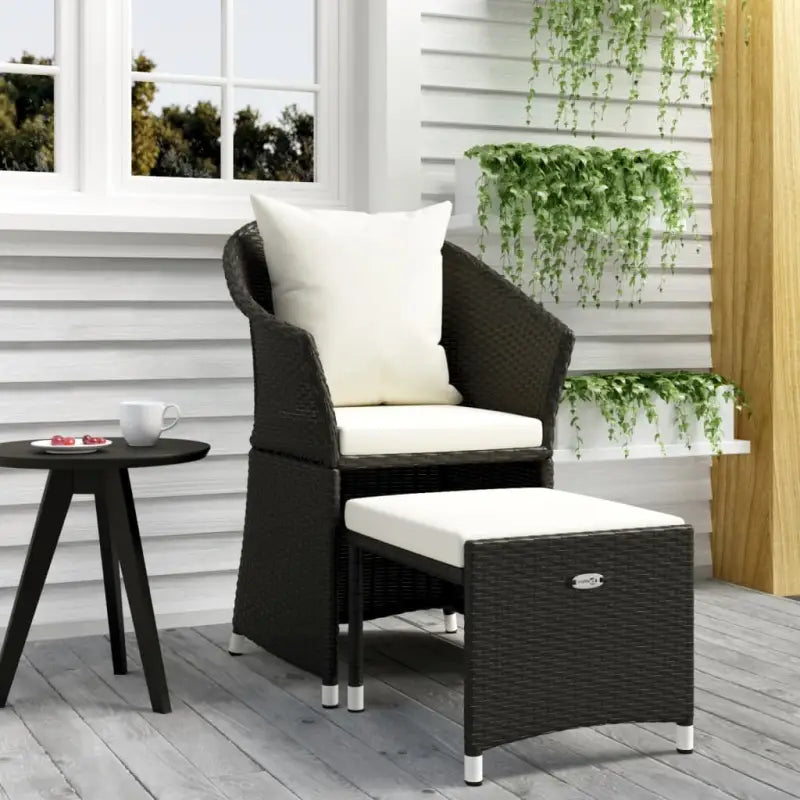 Poly Rattan Loungeset met Stalen Frame voor Comfortabele Tuinplezier - Zwart - Tuinsets